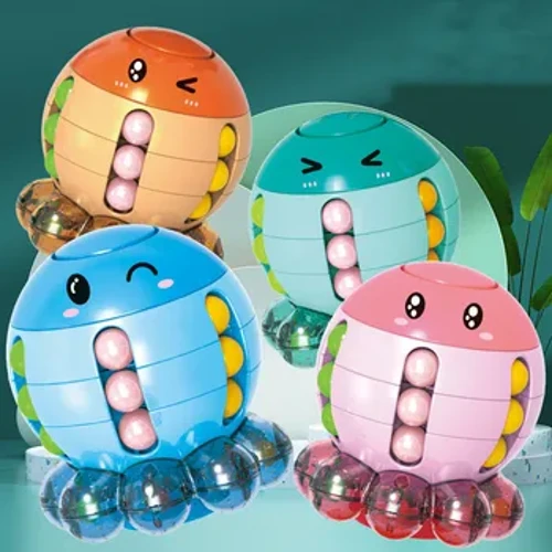 Kids Magic Rotating Bean Cube Matanda Fingertip Fidget Stress Relief Game Propesyonal na Magic Cube Puzzle Laruan para sa mga Bata