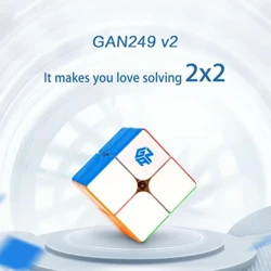GAN 249 V2 Magic Speed ​​Cube fără autocolante GAN 249 V 2 Jucării profesionale Fidget GAN249 V 2 Cubo Magico Puzzle Gan 2x2 Cube