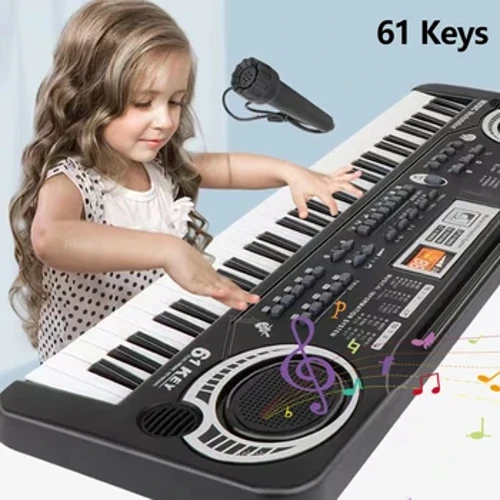 Keyboard Piano Elektronik Anak-anak 61 Tombol Organ dengan Mikrofon / 24 Tombol Mainan Pendidikan Hadiah Alat Musik untuk Anak Pemula
