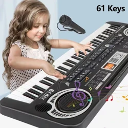Bysellfwrdd Piano Electronig i Blant 61 Allwedd Organ gyda Meicroffon / 24 Allwedd Addysg Teganau Anrheg Offeryn Cerdd i Blant sy'n Dechreuwyr