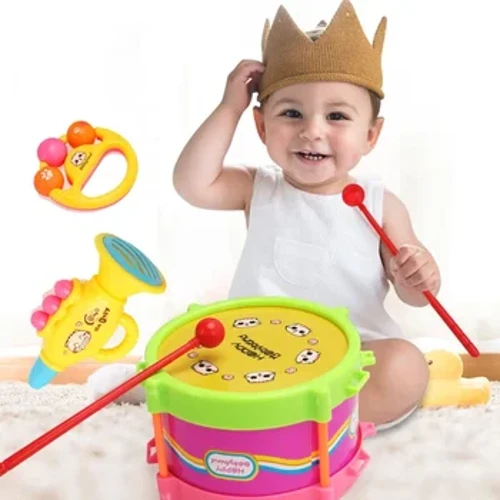 5pcs Anak Drum Trumpet Dolanan Musik Perkusi Instrumen Band Kit Awal Learning Educational Toy Bayi Anak Anak Hadiah