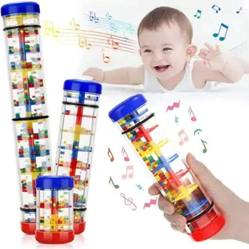 Babyleksaker 6 12 månader Utvecklingssensoriska Rain Stick Shaker Rattle Rainmaker Baby Toy Rainstick Musikinstrument för spädbarn