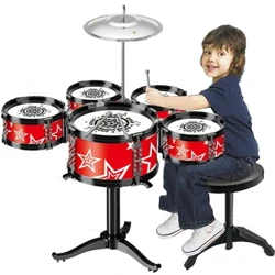 Bolalar uchun jazz baraban to'plami 5 baraban / 3 baraban to'plami zarbli cholg'u asboblari Yangi boshlanuvchilar uchun o'quv o'yinchoqlari sovg'alar 3-5 yosh