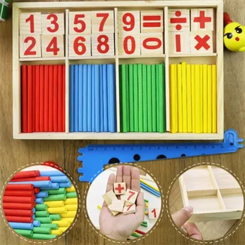 DIY Montessori Jostailuak Matematika Zenbakia Egurrezko Blokeak Zenbatzeko Makilak Goiz Ikaskuntza Hezkuntza Jolasak Jostailuak Opariak Haurrentzako Opariak