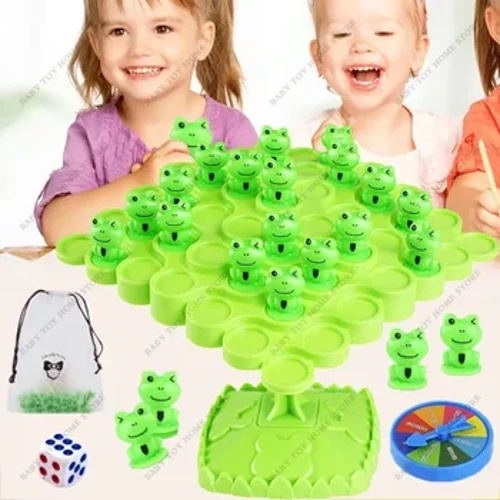 Montessori Math Toy Balancing Board Puzzle for Kids Frog Balance Tree Pendidikan Orang Tua-Anak Interaksi Game Meja Mainan