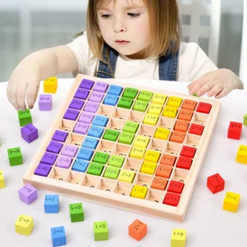 Montessori Pendidikan Dolanan Kayu Kanggo Bocah-bocah Dolanan Bayi 99 Tabel Perkalian Prasekolah Matematika Aritmatika Alat Bantu Pengajaran Hadiah