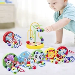 Gỗ Tàu Lượn Lượn Hạt Mê Cung Montessori Mê Cung Vòng Tròn Xung Quanh Hạt Bàn Tính Đồ Chơi Toán Học Trẻ Em Đầu Học Tập Đồ Chơi Giáo Dục