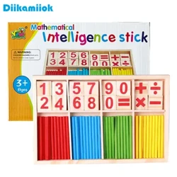 Trẻ em Đồ Chơi Toán Học Bằng Gỗ dành cho Trẻ Em Montessori Giáo Dục Học Tập Đếm Số Que Mẫu Giáo Toán Giảng