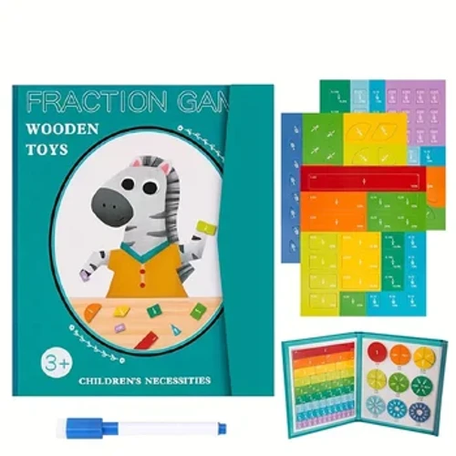 Anak-anak Pecahan Magnetik Belajar Matematika Mainan Set Buku Fraksi Kayu Paroki Alat Bantu Ajar Aritmatika Belajar Mainan Pendidikan
