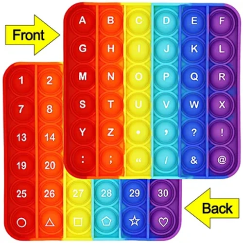 Forreste bokstaver Bakside Numbers 2 i 1 Pop Fidget Toys, Push Its Bubble Sensory Pop Pedagogiske Leker, Math Learning Leker for barn