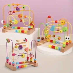 Labirint Montessori Cercuri în jurul margelelor Abacus Matematică Puzzle Învățare timpurie Jucării educaționale din lemn pentru copii