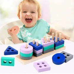 Montessori Đồ Chơi Gỗ Hình Dạng Hình Học Montessori Xếp Hình Phân Loại Toán Gạch Bé Mầm Non Học Trò Chơi Giáo Dục