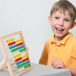Tegan Cyfrif Addysgol Pren Clasurol 100 Gleiniau Teganau Dysgu Mathemateg Cyn-ysgol Rhif Montessori Rhifyddeg Abacus Anrheg i Blant Bach