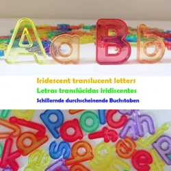 Transparant alfanumeriek spellingwoord wiskundespel Regenboog hoofdletters/kleine letters Engelse letters Rekenkundig leren educatief speelgoed