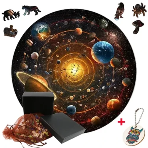 Tajemniczy drewniany wszechświat Puzzle DIY drewniane puzzle dla dorosłych dzieci Dekompresyjna gra edukacyjna Prezenty urodzinowe