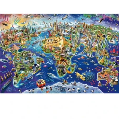 75*50cm do Dhaoine Fásta 1000 píosa Jigsaw Puzal World Landmark Landmark Pictiúir Álainn Tírdhreacha Strus Bréagáin Bréagáin Nollag