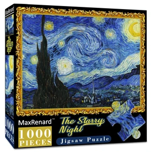 MaxRenard 1000 Miếng Ghép Dành Cho Người Lớn Van Gogh Đêm Đầy Sao Giấy Thân Thiện Với Môi Trường Quà Tặng Giáng Sinh