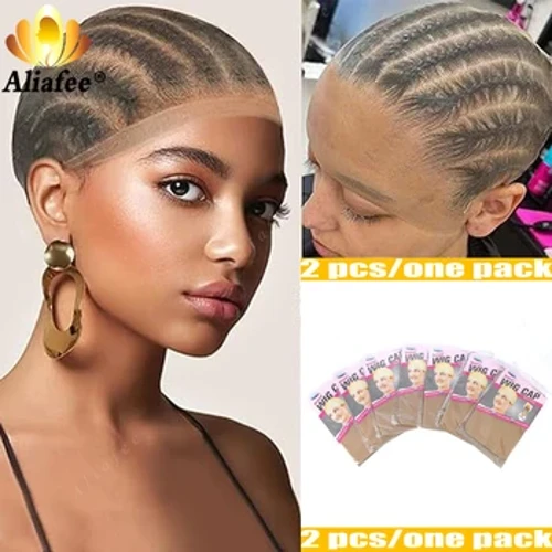 Bëlleg Grousshandel 2Pcs/Pack Onsichtbar Strëmp Perücke Cap Fir Fraen Transparent Hoer Netzer Weave Haarnetz Perücken Netz Caps Fir Fraen