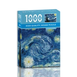 MaxRenard mini pussel 1000 bitar för vuxna Van Gogh The Starry Night Miljövänligt papper julklappsleksak