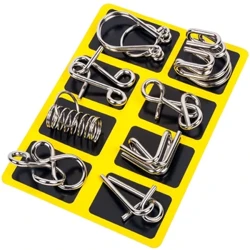 8Pcs/Set Metal Montessori Puzzle Uaea IQ Logical Ability Toleniga Fa'anoanoa Fa'atiga Meataalo mo Tamaiti Matutua Fa'amalologa Meata'alo a'oa'oga.