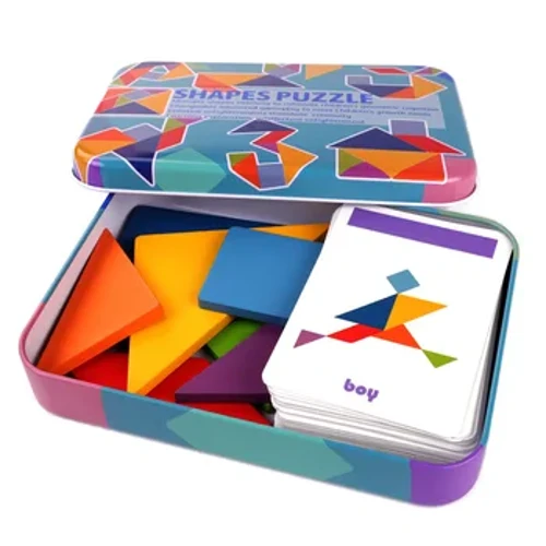 3D Gỗ Hoa Văn Động Vật Ghép Nhiều Màu Sắc Tangram Đồ Chơi Trẻ Em Montessori Giáo Dục Sớm Phân Loại Trò Chơi Đồ Chơi Trẻ Em Quà Tặng