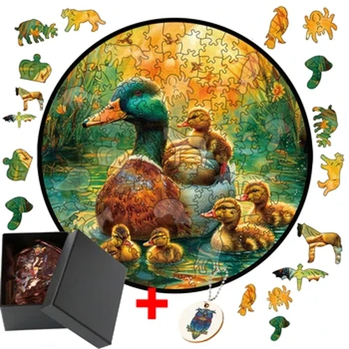 Hëlzent Déier Puzzel Enten Form Famill Interaktivt Spill Educatioun Spillsaachen fir Kanner an Erwuessener onregelméisseg Formen Gebuertsdagscadeau