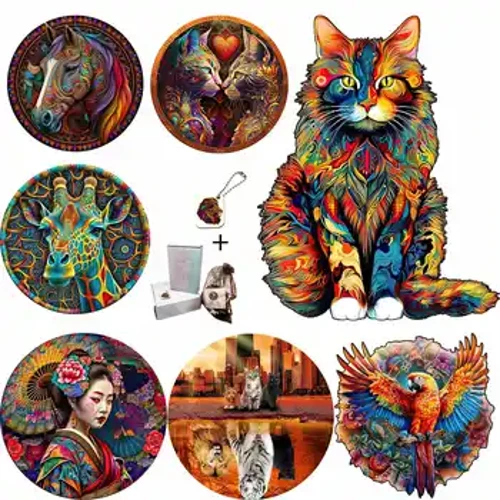 Animal Puzzle 3D lesena sestavljanka za otroke igrače kitara lesene sestavljanke družinske izobraževalne igre praznična božična darila lesena sestavljanka