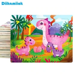 1 PC 11*15 Cm Gỗ Ghép Hoạt Hình Hình Cha Mẹ-Con Chủ Đề Xếp Hình Trò Chơi Trẻ Em Montessori Đồ Chơi Giáo Dục dành Cho Trẻ Em