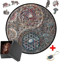 Puzzles Adhmaid Ceardaíocht DIY Bronntanais Oideachais Do Pháistí Puzal Jigsaw Ainmhithe Cluiche Idirghníomhach Teaghlaigh Bréagáin Adhmaid do Leanaí Daoine Fásta