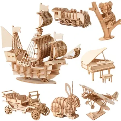 Teka-teki Serangga Kayu 3D Teka-teki Kerangka Hewan Model Puzzle DIY Kerajinan Kayu 3D Puzzle STEM Mainan Hadiah untuk Anak Dewasa Remaja