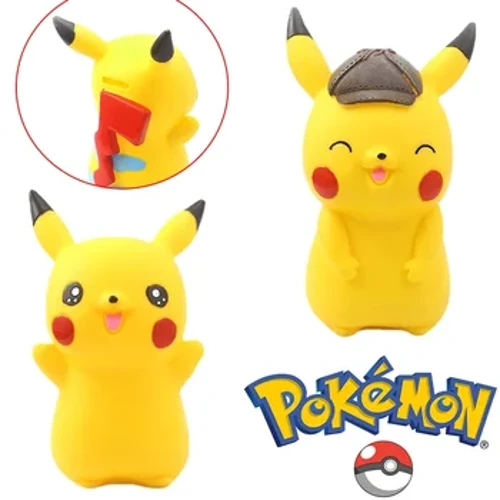 Banc Piggy Plant Pokemon Pikachu VINYL Animeiddiad Ciwt Dol 3D Ffigwr Darn Arian Blwch Arbed Arian Storio Cartref Addurno Cartref Tegan Plant