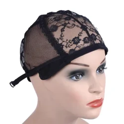 5pcs Lace Wig pāpale no ka hana ʻana i nā wig i ka ulana ʻana i ka lauoho i hoʻopaʻa ʻia i hiki ke hoʻoponopono ʻia i ka pāpale ʻeleʻele ʻeleʻele no ka lauoho lauoho ʻupena.