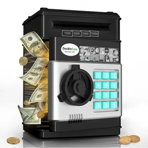 Con Heo Đất Đen Cho Trẻ Em, Máy ATM Điện Tử Rút Tiền Xu, Hộp Tiết Kiệm Tiền Có Mật Khẩu, Hũ Đựng Tiền An Toàn Cho Trẻ Em Với Auto Gra