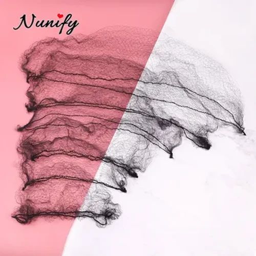 Nunify Engros Hårnett Nylon For Hårstyling Usynlig Engangs Parykk Cap Net Svart 20 Stk/Lot Kort Lang Parykk Nett