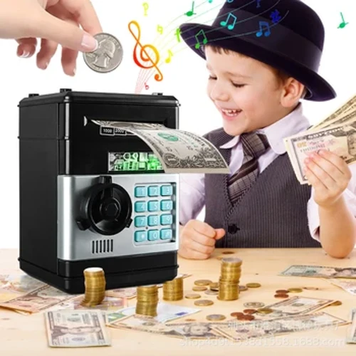 Vaiko dovana Elektroninis slaptažodis Pinigų dėžutė Monetos Pinigų taupymo Pinigų dėžutė Skaitiklio kodas Raktų užraktas Piggy Bank Automatinis Mini Seifas