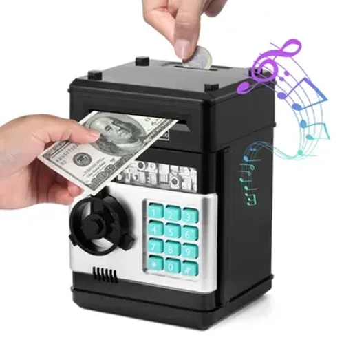 Elektronik Celengan Otomatis Mini Atm Tabungan Kothak Dhuwit Berpura-pura Bermain Koin Setoran Tunai Kata Sandi Counter Mainan untuk Hadiah Anak