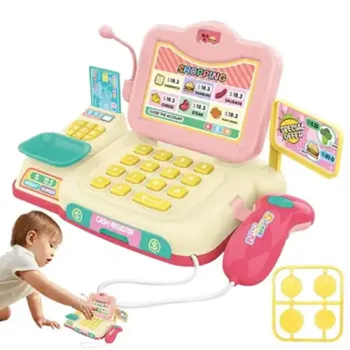Mô Phỏng Giả Vờ Máy Tính Tiền Siêu Thị Mini Trò Chơi Nhà Chơi Đồ Chơi Chiếu Sáng Âm Thanh Giả Vờ Chơi Thu Ngân Đồ Chơi Kid Quà Tặng Sinh Nhật