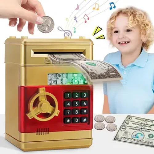 Bolalar sovg'asi Elektron parol pul qutisi tangalar Naqd pul tejash pul qutisi Hisoblagich kodi kalit qulfi cho'chqachilik banki Avtomatik mini seyf