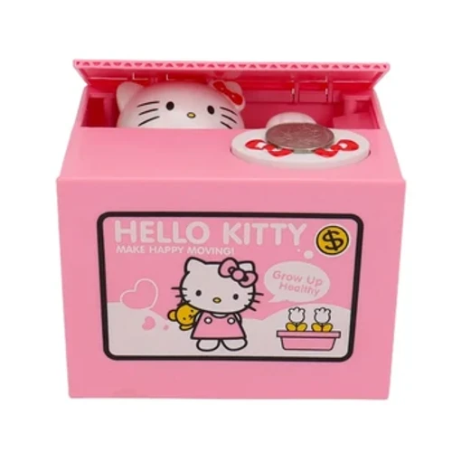 Hello Kitty hoiupõrsas Sanrio märulikuju Anime multifilm KT kass varastab münte hoiupõrsas Raha turvaline sünnipäevakingitused lastele