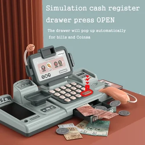 Pamimili ng Pambata sa Pamilihan Cash Register Credit Card Machine Sets Mga Laruan Magkunwaring Naglalaro Mga Larong Magulang-Anak Mga Regalo sa Kaarawan ng Bata