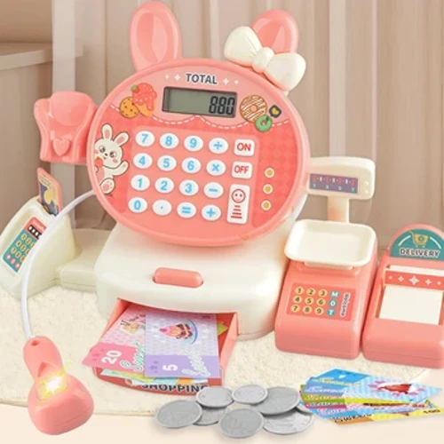 Anak-anak Belanja Kasir Mainan Mini Market Receiver Set Perhitungan Checkout Counter Mainan Bithtday Hadiah Natal