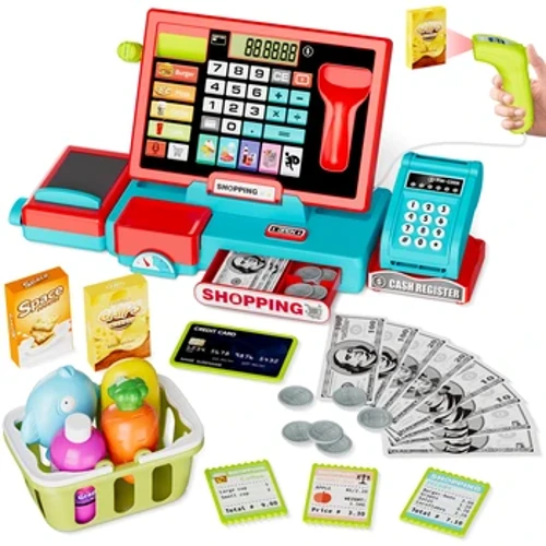 Ke Kūʻai Kūʻai kālā a nā kamaliʻi Mea Paʻani Supermarket Set Simulation Food Calculation Cash Register Keʻaʻaʻahu keʻa i ke keiki kāne makana makana