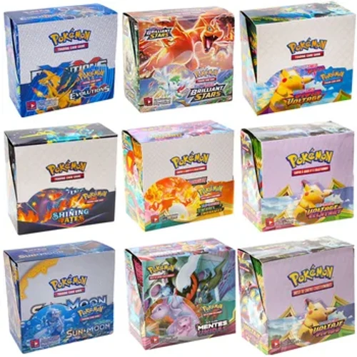 100/324/360Pcs Pokemon English French Spanish TCG: Hidden Fates Evolutions teanndáileog Cluiche Cártaí Trádála Inbhailithe Bréagán Leanaí