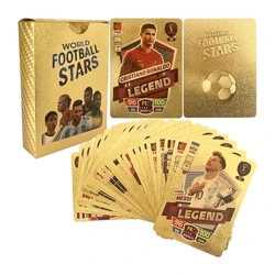 World Football Stars 27/55 Pcs Limited Edition Gold Cards პლასტიკური მასალა Football Player სათამაშოების ბარათი ბავშვთა გულშემატკივართა საჩუქრების პაკეტი