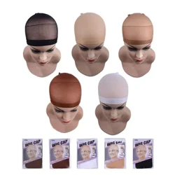 2 kpl/pakkaus Peruukkilakit HiusverkkoS Weave Hiusverkot Peruukkiverkot Stretch Mesh Caps Sukkalakkit peruukkien tekemiseen Vapaa koko