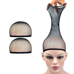 2 Pieces Hair Nets Open Ended Wig Cap Mesh Stocking Caps Weaving Wig Hairnet para sa Babae