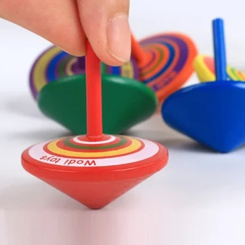 10pcs Multicolor Wooden Spinning Tops,Vichezeo vya Kielimu vya Chekechea, Mkazo wa Msaada kwa Watu Wazima, Mapendeleo ya Sherehe, Zawadi Kwa Watoto Wachanga