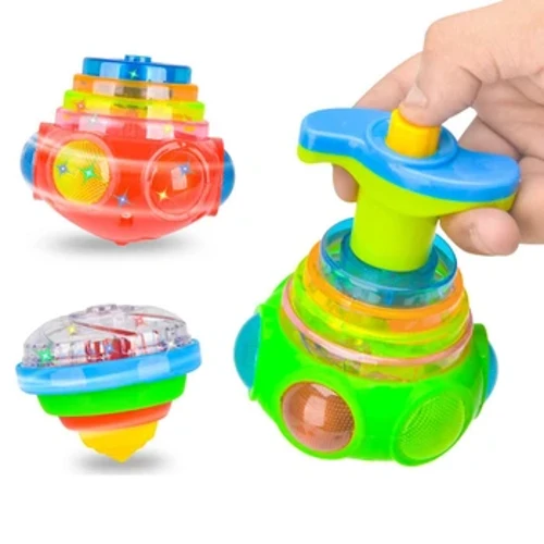 Påsar runt självlysande leksak Ljus Musik Roterande Gyro Fidget Spinner Spinning Top Leksaker Slumpmässig färg Barnleksaker Barn Presenter