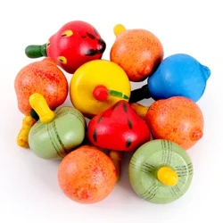 Mini Fruit Hand Rotation Gyro Holzkreisel Form Farberkennung Lustiges Spiel Montessori Klassisches Spielzeug Kinder Kleines Geschenk