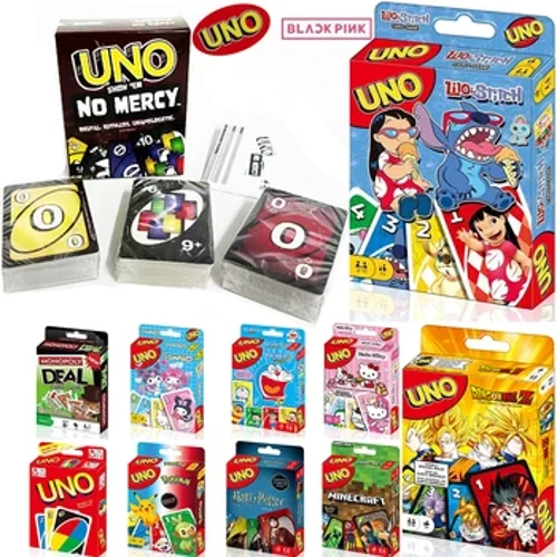 UNO NO MERCY Matching Card Game Minecraft Dragon Ball Z Nhiều người chơi Bữa tiệc gia đình Boardgame Những người bạn vui nhộn Giải trí Poker